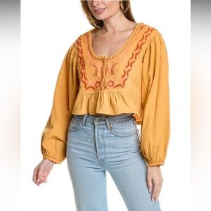 NWT Free People Iggie Embroidered Top